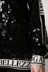 Dolce & Gabbana Black DG Queen Sequin Pullover Sweater