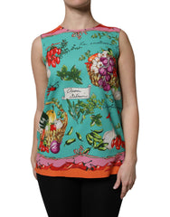Dolce & Gabbana Multicolor Floral Silk Sleeveless Tank Top
