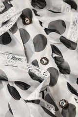 Dolce & Gabbana White Black Polka Dot Cotton Sleeveless Top