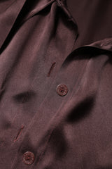 Dolce & Gabbana Brown Ascot Collar Long Sleeve Blouse Top