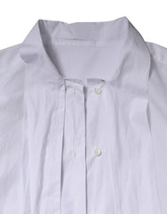 Dolce & Gabbana White Ascot Collar Long Sleeve Blouse Top