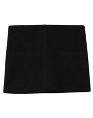 Dolce & Gabbana Black Cashmere DG Logo Square Handkerchief Scarf