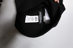 Dolce & Gabbana Black Cashmere DG Logo Square Handkerchief Scarf