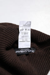 Dolce & Gabbana Brown Cashmere Knitted Neck Warmer Foulard Scarf