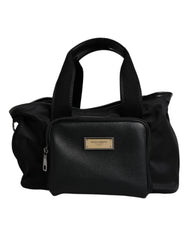 Dolce & Gabbana Black Shoulder Strap Pet Carry Logo Plaque Bag