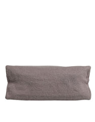Dolce & Gabbana Grey Alpaca Wool Logo Plaque Tote Shoulder Bag