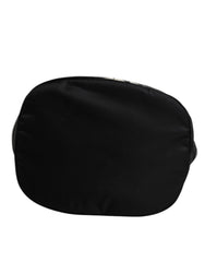 Dolce & Gabbana Black Nylon White Iconic Logo Shoulder Bucket Bag
