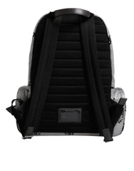 Dolce & Gabbana Polyester Gray Black DG Logo Plaque Backpack Bag