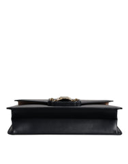 Dolce & Gabbana Black Calfskin Leather Shoulder Strap Bag