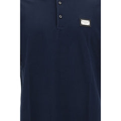 Dolce & Gabbana Blue Cotton Polo Shirt