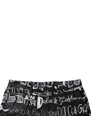 Dolce & Gabbana Black Cotton Logo Print Straight Denim Jeans