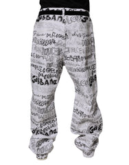Dolce & Gabbana White Logo Print Straight Men Denim Jeans