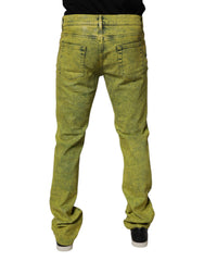 Dolce & Gabbana Yellow Cotton Stretch Skinny Men Denim Jeans
