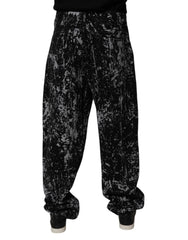 Dolce & Gabbana Black Tie Dye Cotton Straight Men Denim Jeans