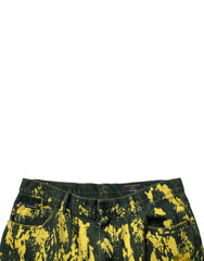 Dolce & Gabbana Black Yellow Tie Dye Tattered Skinny Men Denim Jeans