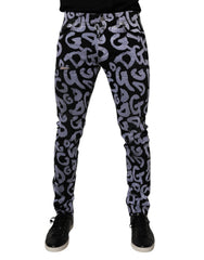 Dolce & Gabbana Black Logo Monogram Cotton Skinny Denim Jeans