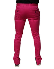 Dolce & Gabbana Pink Black Stripe Slim Fit Men Dress Pants