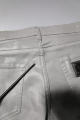 Dolce & Gabbana Gray Cotton Stretch Men Slim Fit Denim Jeans