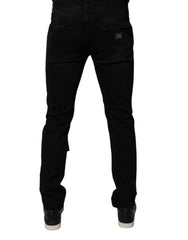 Dolce & Gabbana Black Ripped Cotton Skinny Men Denim Jeans