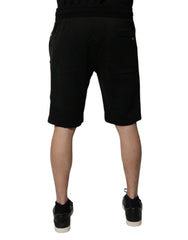 Dolce & Gabbana Black Cotton Sweatshorts Men Bermuda Shorts