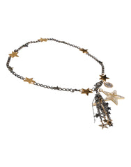 Dolce & Gabbana Silver Gold Brass Embellished Waist Chain Belt