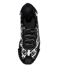 Dolce & Gabbana Black Logo Lace Up Low Top NS1 Sneakers Shoes