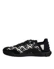 Dolce & Gabbana Black Logo Lace Up Low Top NS1 Sneakers Shoes