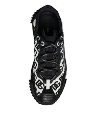 Dolce & Gabbana Black Logo Lace Up Low Top NS1 Sneakers Shoes