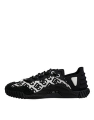 Dolce & Gabbana Black Logo Lace Up Low Top NS1 Sneakers Shoes
