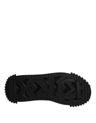 Dolce & Gabbana Black Logo Lace Up Low Top NS1 Sneakers Shoes