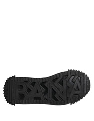 Dolce & Gabbana Black Logo Lace Up Low Top NS1 Sneakers Shoes