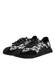 Dolce & Gabbana Black Logo Lace Up Low Top NS1 Sneakers Shoes