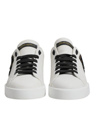 Dolce & Gabbana White Leather DG Logo Low Top Sneakers Shoes