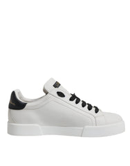 Dolce & Gabbana White Leather DG Logo Low Top Sneakers Shoes