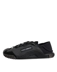 Dolce & Gabbana Black Silver Logo Low Top Men Sneakers Shoes