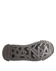 Dolce & Gabbana Black Silver Logo Low Top Men Sneakers Shoes