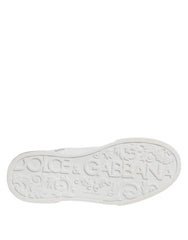 Dolce & Gabbana White Blue Crown Low Top Men Sneakers Shoes
