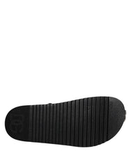 Dolce & Gabbana Black Crystal Embellish Strap Sandals Shoes