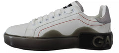 Dolce & Gabbana White Leather Portofino Sneakers Shoes