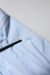 Dolce & Gabbana Light Blue Cotton GOLD Dress Formal Shirt