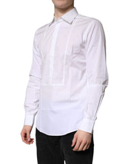 Dolce & Gabbana White Cotton Collared Dress Formal Shirt