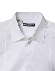 Dolce & Gabbana White Cotton Collared Dress Formal Shirt