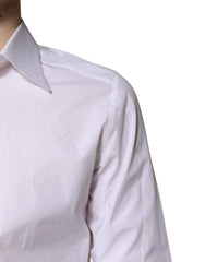 Dolce & Gabbana White Cotton GOLD Dress Formal Shirt