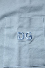 Dolce & Gabbana Blue Cotton Button Down Casual Men Polo Shirt