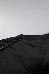 Dolce & Gabbana Dark Gray Silk V-neck Short Sleeves T-shirt