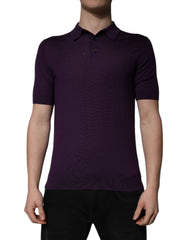 Dolce & Gabbana Violet Cashmere Collared Polo T-shirt