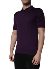 Dolce & Gabbana Violet Cashmere Collared Polo T-shirt