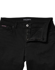 Dolce & Gabbana Black Cotton Mid Waisted Skinny Denim Jeans