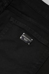 Dolce & Gabbana Black Cotton Mid Waisted Skinny Denim Jeans