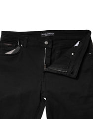 Dolce & Gabbana Black Cotton Mid Waisted Skinny Denim Jeans